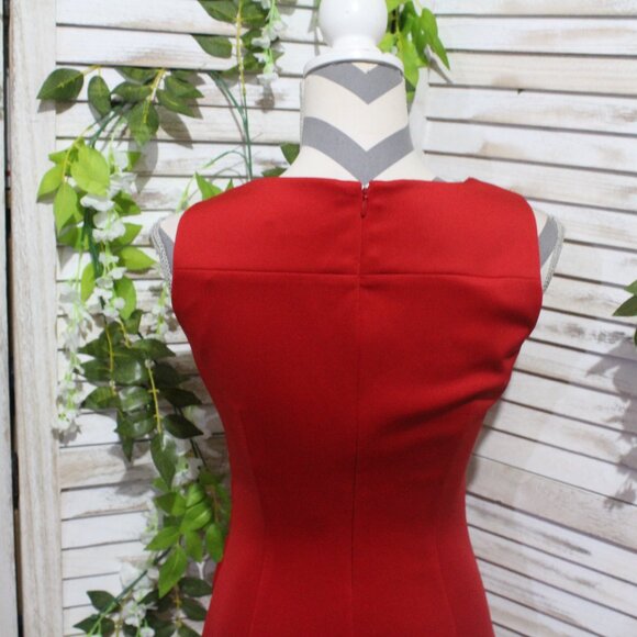 Calvin Klein Sleeveless Sheath Dress with Sunburst - Picture 10 of 16